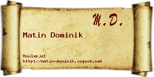 Matin Dominik névjegykártya